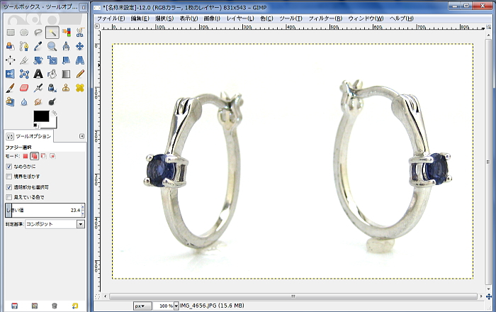 Gimpで画像編集 パスを使ってアクセサリーだけをキレイに切り抜く